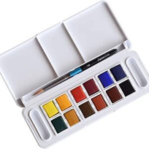 Set Acuarela Aquafine Daler Rowney Bandeja Plástica x12 Colores + Pincel