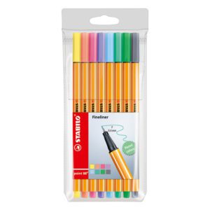 Microfibra Stabilo POINT 88 ESTUCHE x 8 COLORES PASTELES