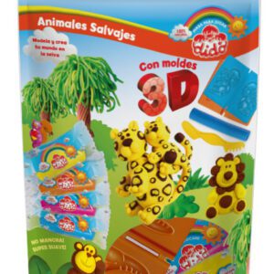DIDO ANIMALES SALVAJES (SET CON MOLDES 3D+ 4 MASAS + HERRAMIENTAS)