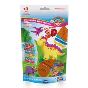 DIDO DINOSAURIOS DEL CRETACICO (SET CON MOLDES 3D+ 4 MASAS + HERRAMIENTAS)