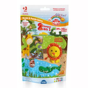 DIDO SELVA MODEL & PUZZLE (SET ROMPECABEZAS+4MASAS GLITTER + HERRAMIENTAS)